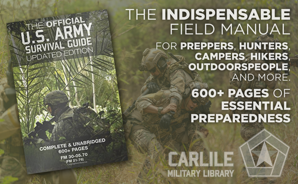 The indispensable field manual for preppers, hunters, campers, hikers, outdoorspeople, and more. 600 plus pages of essential preparedness.