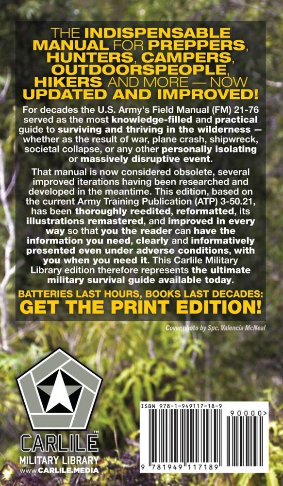 The US Army Survival Guide Manual Carlile Media Carlile Military Library Hardcover