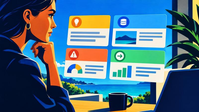 AI response being separated into claims, sources, uncertainties, and decision impacts.