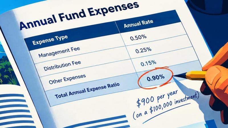 Prospectus fee table with an expense ratio being reviewed.
